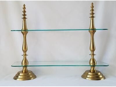 Elegance "Anastasia rectangular 2-tier tray-21"" High , Tray:26x7"""