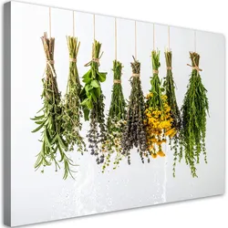LEINWANDBILD Getrocknete Kräuter Gewürze 120x80cm