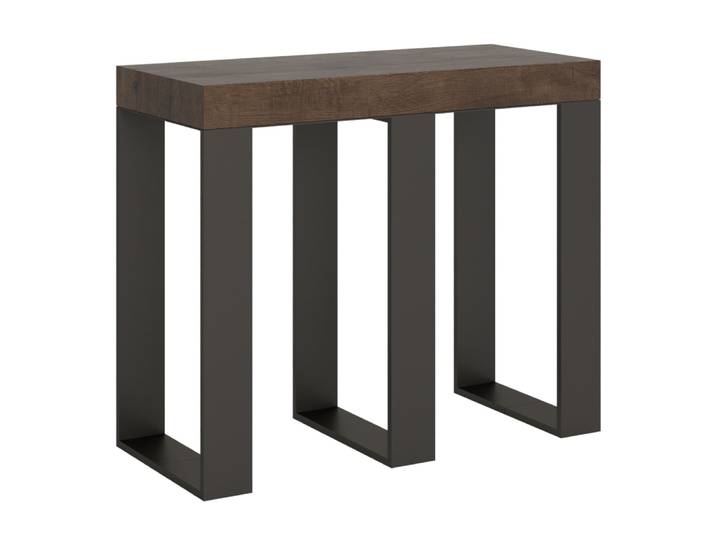 Console extensible effet bois noyer 90x40/300 cm