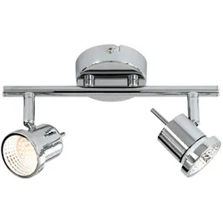 Deckenleuchte 2 Flammig LED Deckenlampe Lichtschiene Deckenstrahler mit beweglichen Spots, Strahler schwenkbar, 2x LED 5W 400lm warmweiß, L 25 cm