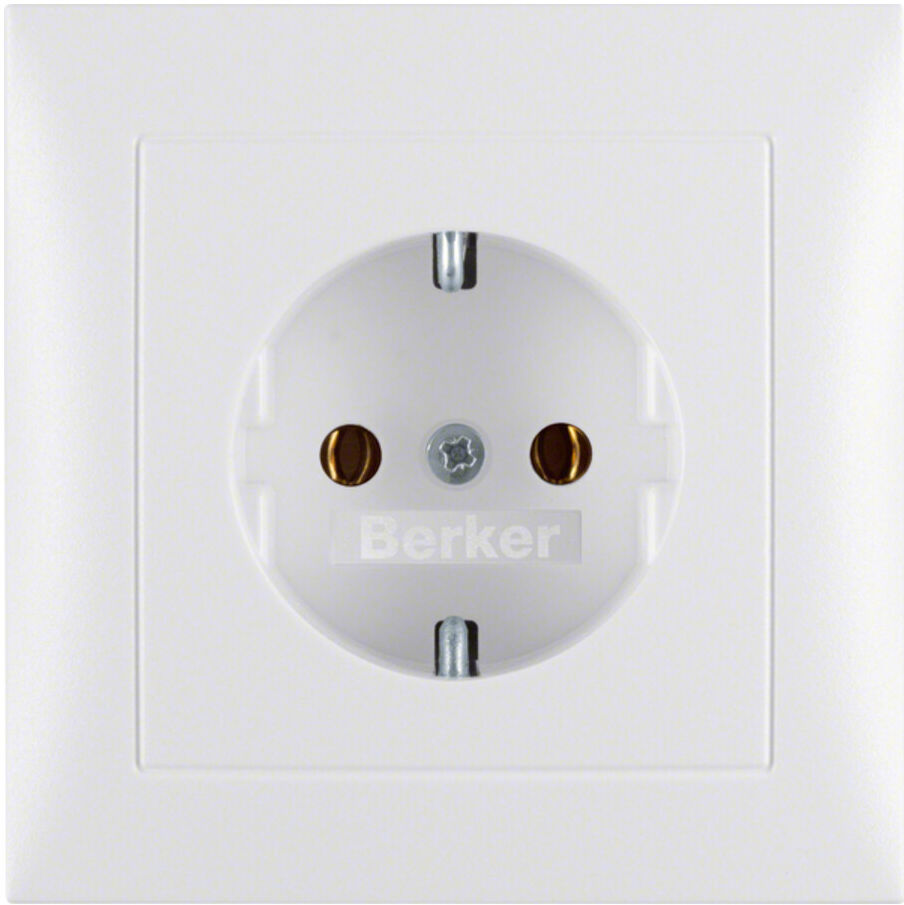 Berker Schuko-Steckdose pws/matt mit Abdeckplatte 47429909)