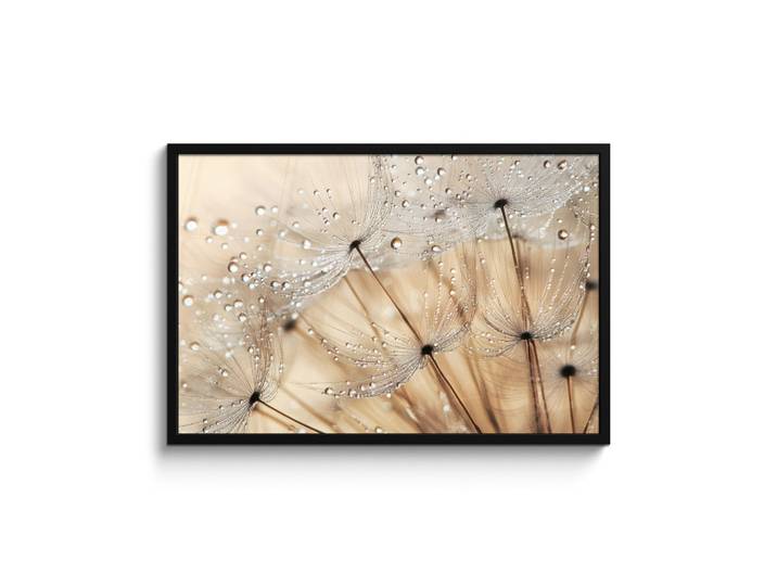 MuchoWow Poster MIT Rahmen Löwenzahn - Abstrakt - Natur - Beige 90x60 cm, Braun, Papier, Rechteckig, 90x60 cm, gerahmt, Bilder & Rahmen, Bilder