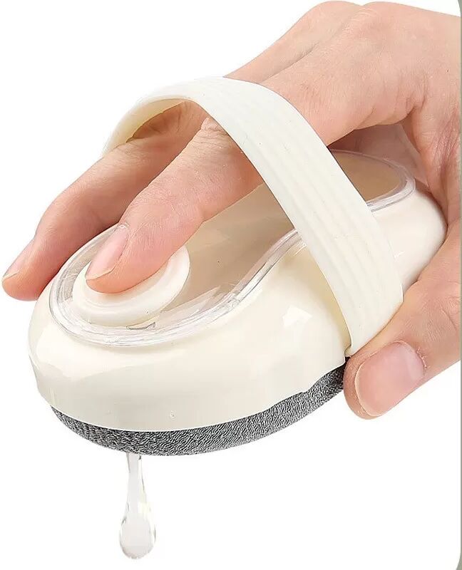 INF Flüssigkeitsdosierender Badebürste - Peeling-Duschbürste mit Massageborsten Weiß