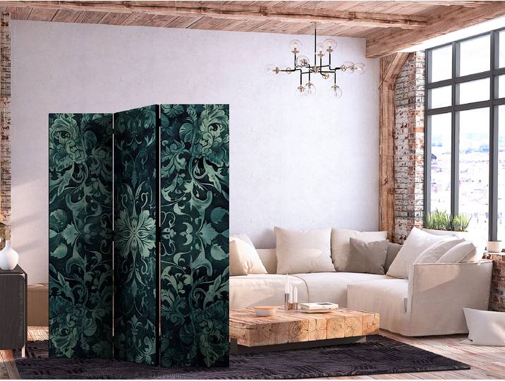 Paravent tapis oriental 2 faces Autres Vert 135 x 172cm