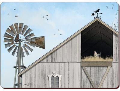 CounterArt Set of 2 Hardboard Placemats, Winds Aloft