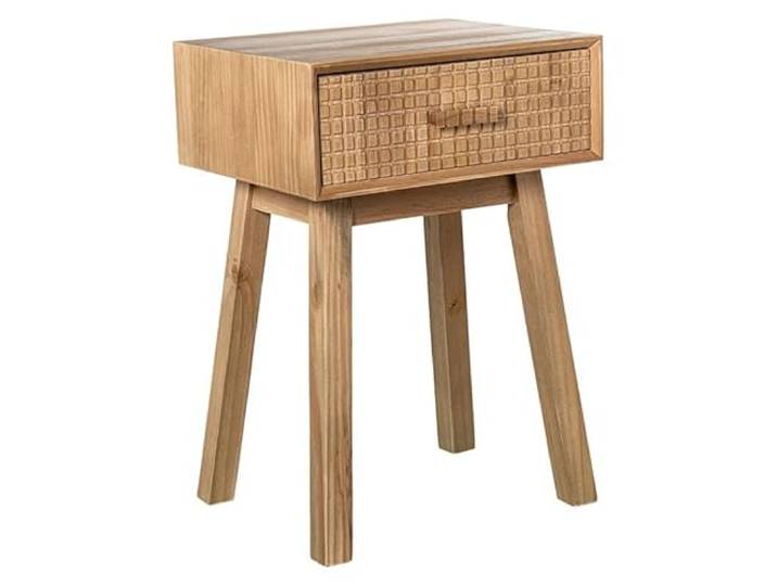 DRW Nachttisch mit 2 Schubladen aus Naturholz, 70 x 48 x 40 cm