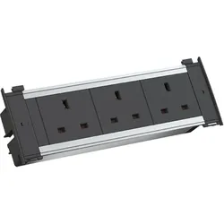 Bachmann, Steckdosenleiste, Kapsa S - 2 m - 3 AC-Ausgänge - Indoor - Typ G (BS 1363) - Typ G - Schwarz - Sil (3x, BS 1363, 2 m)