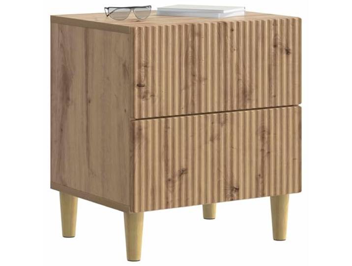 KTHLBRH Nachttisch Eiche Handwerk 43 x 34,5 x 48 cm Holztechnik, 2 Schubladen, modernes Design, pflegeleicht, vielseitig einsetzbar