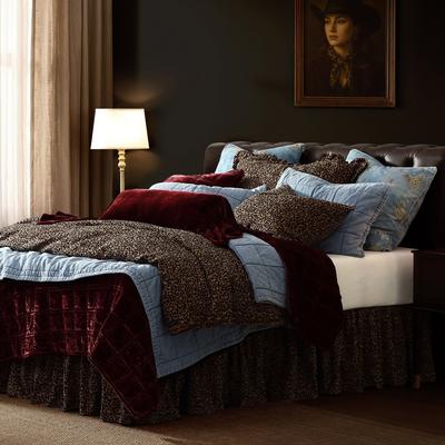 HiEnd Accents Adrienne Gold and Black Leopard Chenille 3 Piece Comforter Set