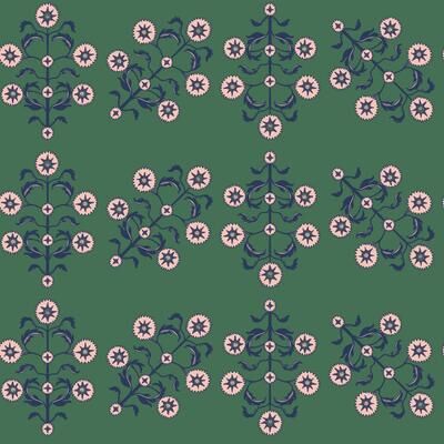 Tempaper Block Print Floral by Novogratz Peel and Stick Wallpaper Emerald - 28 sq. ft.