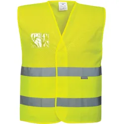 Mesh Warnweste mit Ausweistasche "C494" Kl. 1 - S/M - gelb