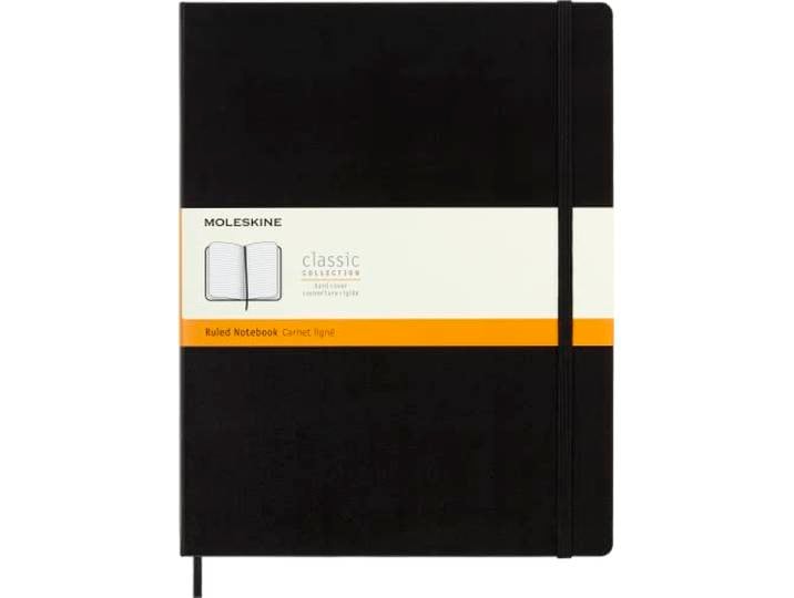 Carnet ligné - xxl - couverture noire rigide