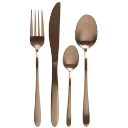 Besteck Set BRIT f. 4Personen Edelstahl Tafelbesteck 16teilig roségold