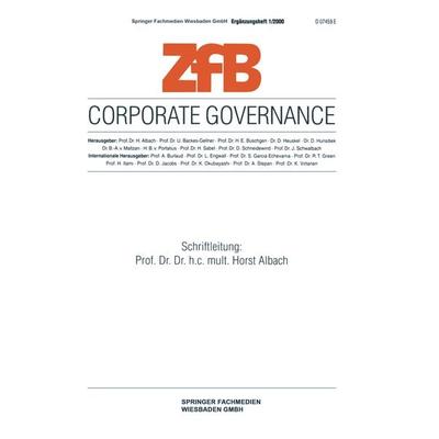 Corporate Governance, Taschenbuch von , Betriebswirtschaftlicher Verlag Gabler, 978-3-409-11600-8