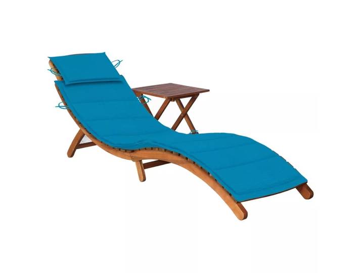 VidaXL - Sonnenliege mit tisch akazienholz, One Size, Blau