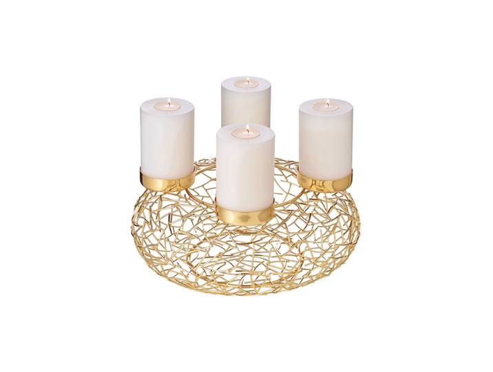 Hochwertiger Design Adventskranz „Milano“, verschiedene Grössen Gold EDZARD