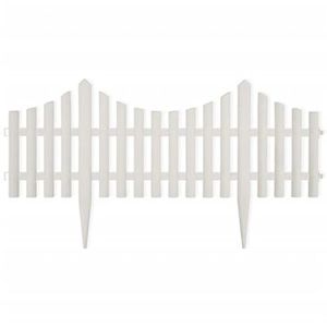 VidaXL Rasenkante 41227, weiß, UV-beständig, flexibel, aus Kuststoff, 60 x 22,5 cm, 17 Stück, Gesamtlänge 10,2 m