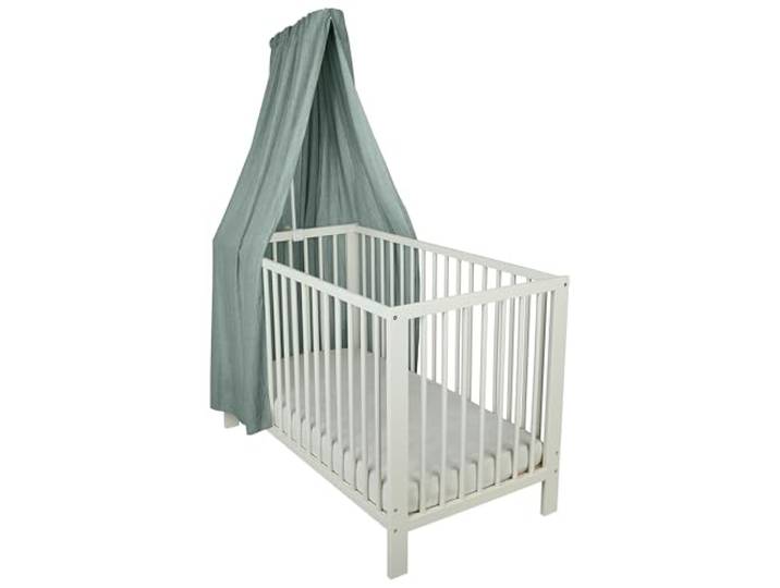 Sterntaler Betthimmel, luftiger Gaze-Stoff, leichter Baby-Betthimmel für Kinderbett, dekorativ und atmungsaktiv, 160×300×0,5 cm, steingrün