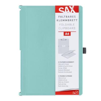 SAX Klemmbrett Design faltbar A5 auf A4, aqua