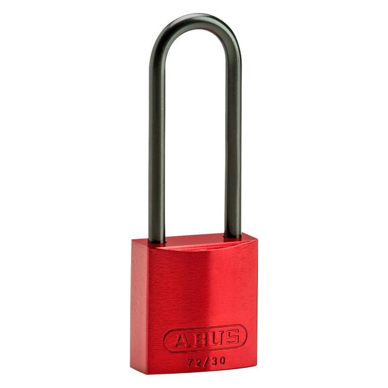 Brady Kompaktes Aluminiumvorhängeschloss, Rot, 75 mm Bügelhöhe, Bügel aus Aluminium, Bügeldurchmes (834876)