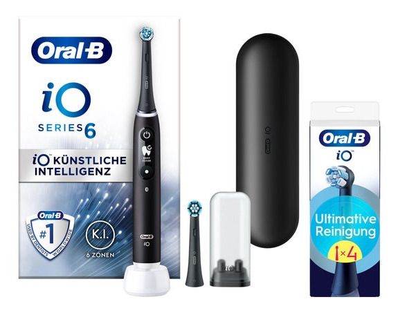 Oral-B iO Series 6N Vibrierende Zahnbürste für Erwachsene (Schwarz) 8006530487115