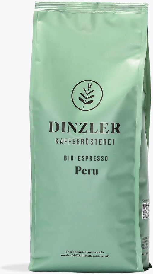 Dinzler Espresso Peru Organico 1 kg   Peru, India   Ganzbohne   Kräftiger Bio-Kaffee für Vollautomat & Siebträger - Intensives Aroma & volle Body