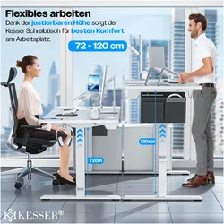 Kesser, Schreibtisch, elektrischer & Höhenverstellbarer Computertisch für Home & Office