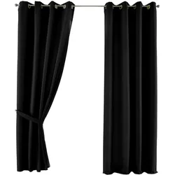 VORHANG 2ER SET PALERMO HxB 225x140 cm Schwarz