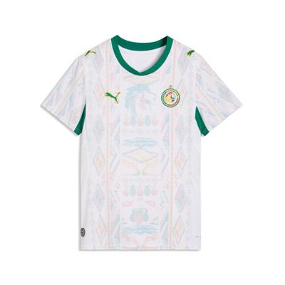 Trainingsshirt PUMA "Senegal 2026 Heimtrikot Damen", Damen, Gr. S, weiß (weiß wild grün), Obermaterial: 100% Polyester. Kragen: 100% Polyester. Einsatz: 100% Polyester, regular fit, Rundhals, Shirts