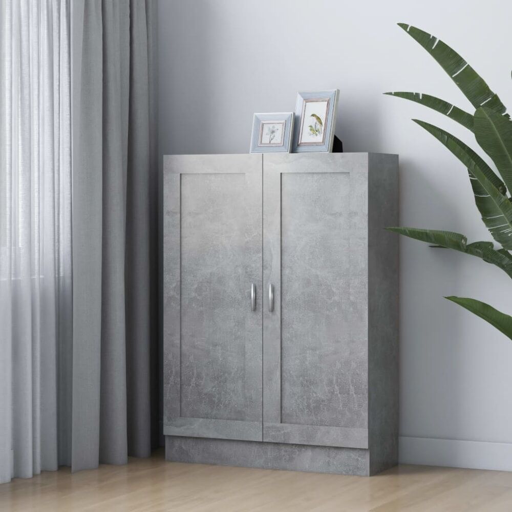 Maison Chic Armario de libros madera gris hormigón 82,5x30,5x11 cm