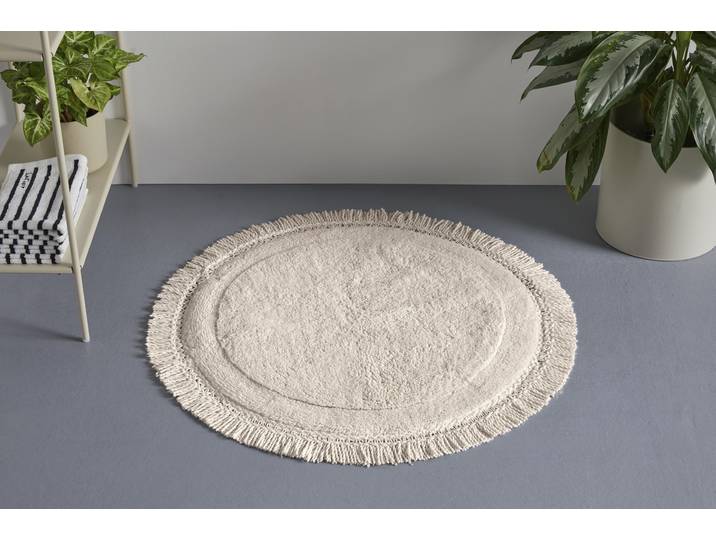 Badematte Tamsin, Badvorleger, Badezimmer Teppich Gr. 7, beige (natur), H:20mm, Baumwolle, LEGER HOME BY LENA GERCKE, Badematten, Badematte, mit Fransen, Badteppich, Badematte, Baumwolle