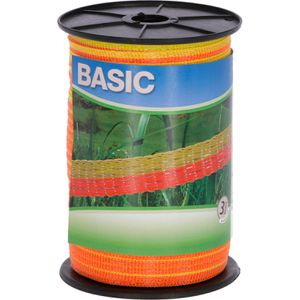 Kerbl Weidezaunband Basic 441523, Breite 10 mm, 200 m max. empfohlene Zaunlänge, gelb/orange, Rollenlänge 250m