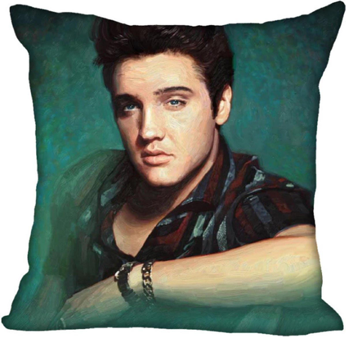 Allernieuwste.nl Kussenhoes Elvis Presley The King - Katoen Linnen - 45 x 45 cm
