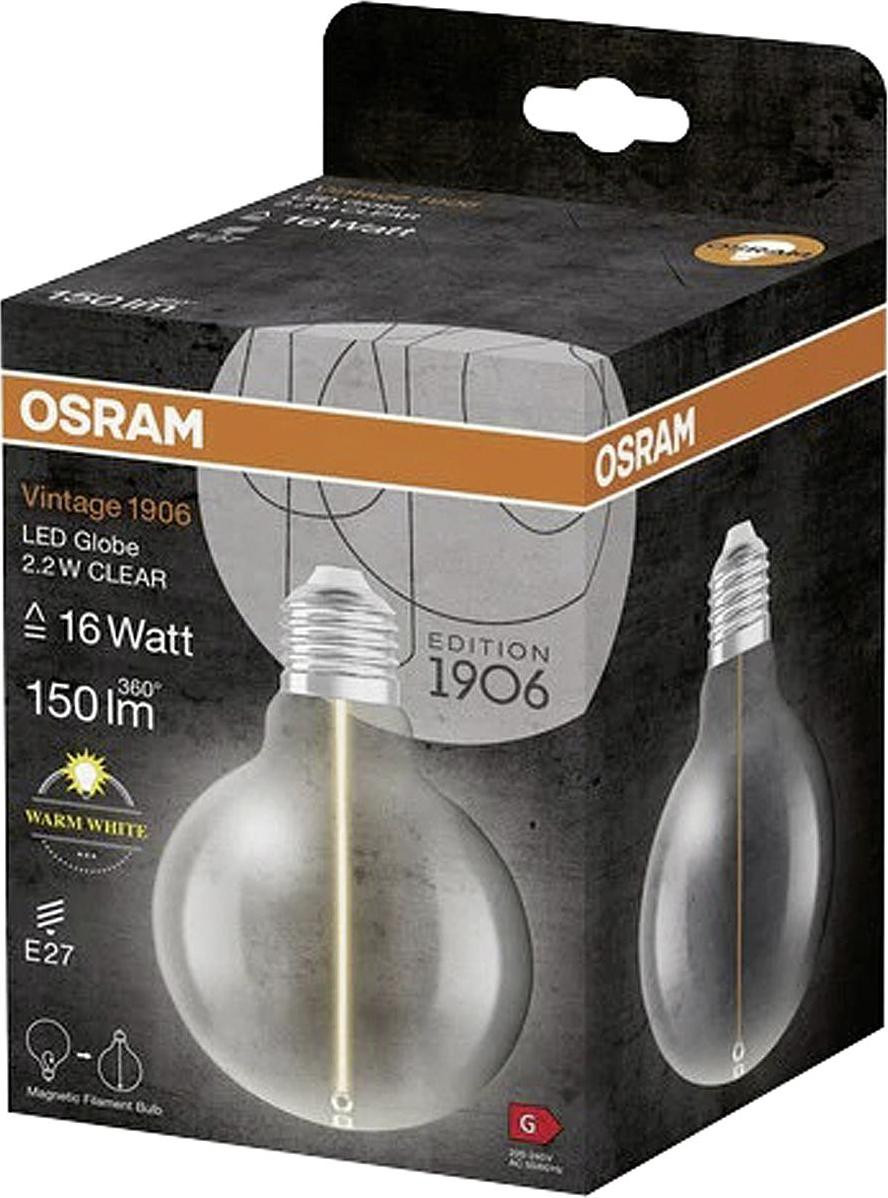 Osram LED Filament Globe 95 16 2,2W/827 E27 Klar