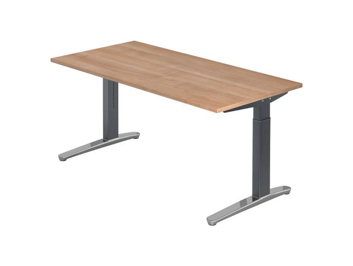 XTRA XB 16 GC Schreibtisch 160 x 80 höhenverstellbar Nussbaum
