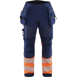 Warnschutz Softshell Handwerkerhose "1821" Kl. 1 - C62 - marine/orange