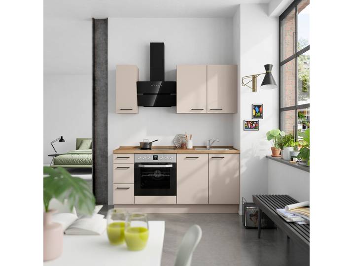 Küchenblock Easytouch High m. Geräten Sandfarben