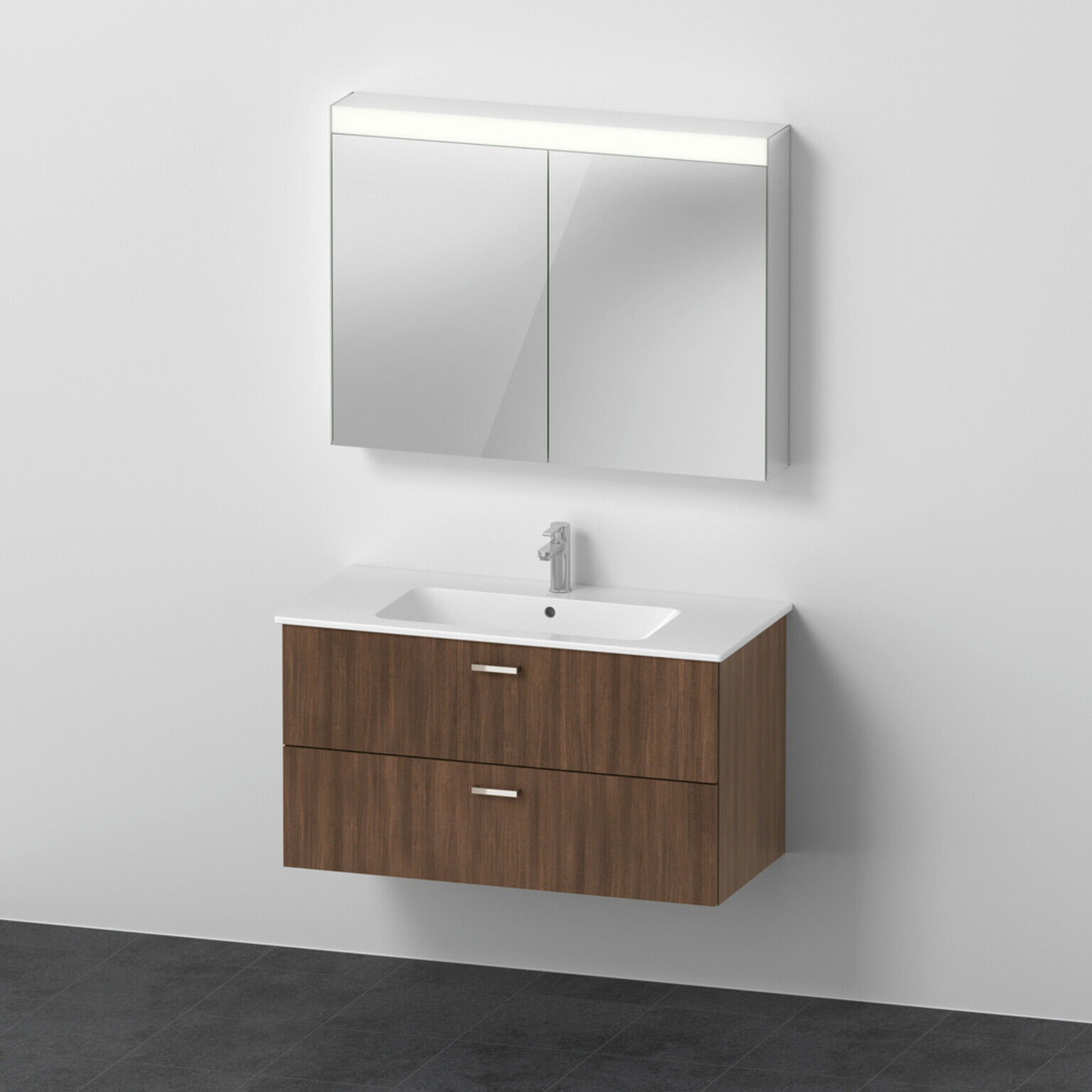 Duravit Möbel-Set XBase 103cm, Nussbaum dunkel (XB0077021210000)