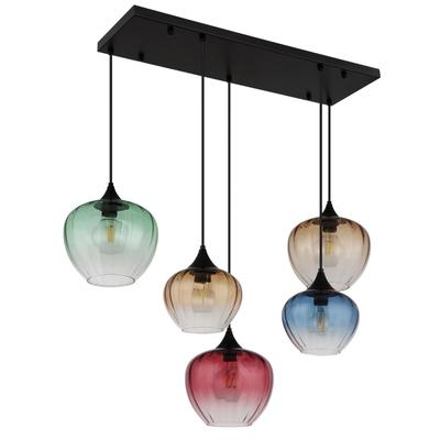 GLOBO LIGHTING Pendelleuchte "SANDER", schwarz (schwarz matt), 1 Stk., Leuchten, Gläser, Hängelampe, Wohnzimmer, Esstisch, Pendelleuchte
