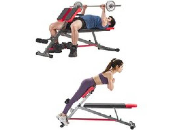VEVOR Banc de Musculation Multifonction pour Entraînement Complet du Corps, Banc Lombaire Hyperextension Réglable, Chaise Romaine Capacité de 300 kg, pour Fitness Dos Bras Abdomen Gym Domicile