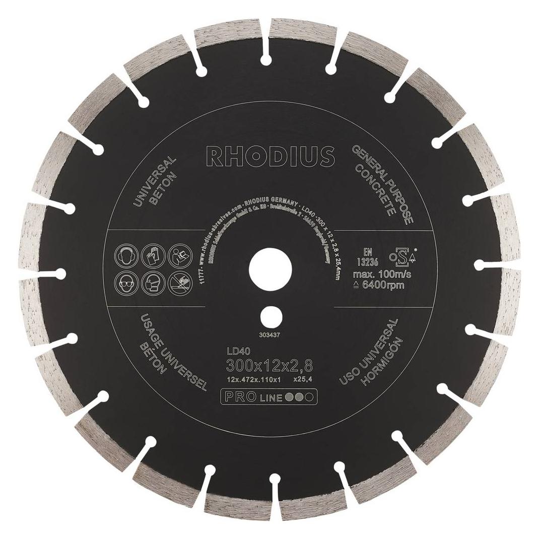 Rhodius Diamanttrennscheibe LD40 | Ø 300 x 12,0 x 2,8 x 25,40mm gerade (303437)