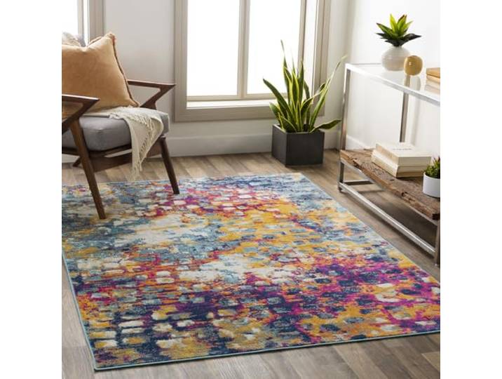 Livabliss Moore Chlef Teppich 160x215 cm – Fuchsie, Gelb, Blau