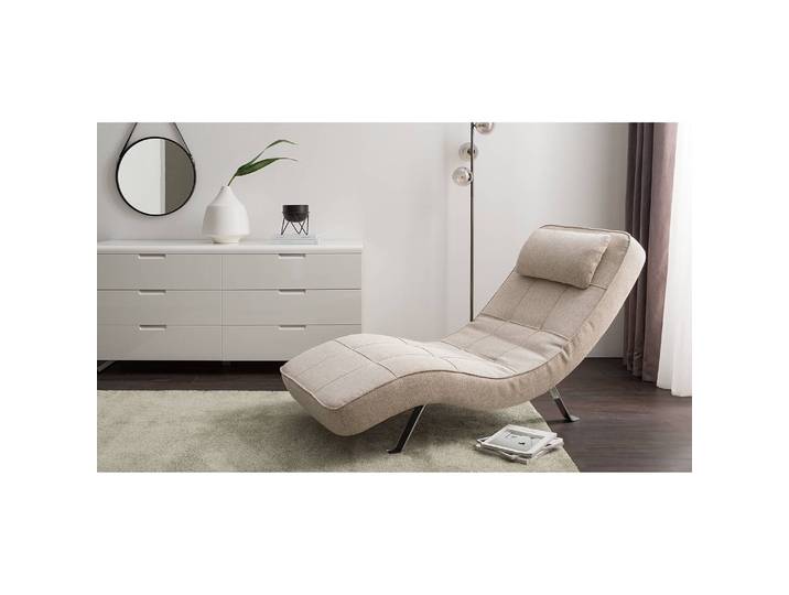 Relaxliege Long Island Beige/Beige/Grau Stoff Parsa 70 x 80 x 170cm