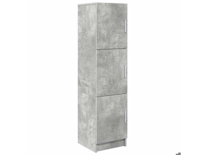 ABOTT@Bibliothèque KENNETH - Armoire haute vitrine - Haut Armoire/Buffet haut - Gris béton 31.5x32x122.5cm - 275736