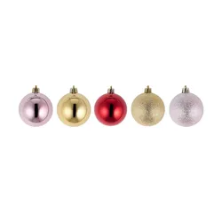 Weihnachtsbaumkugeln  3er Set   ¦ rosa/pink ¦ Kunststoff Ø: 6.0
