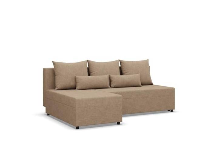 Mebligo Fermo - Ecksofa mit Schlaffunktion, Bettkastem, Komfort und Still, Universelle Seite, beige (Lux 2)