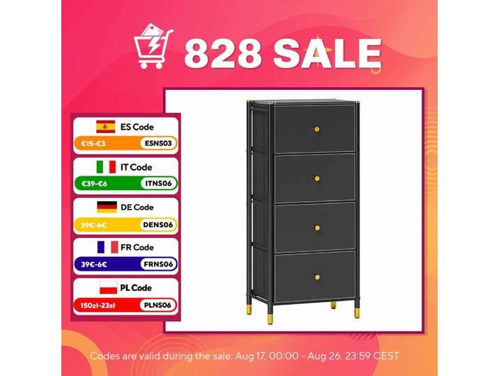 Commode de chambre Homcom avec 9 tiroirs pliables, noire