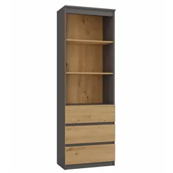 ibonto Bücherregal Robustes Standregal für Wohnzimmer Bücherschrank mit Schubladen