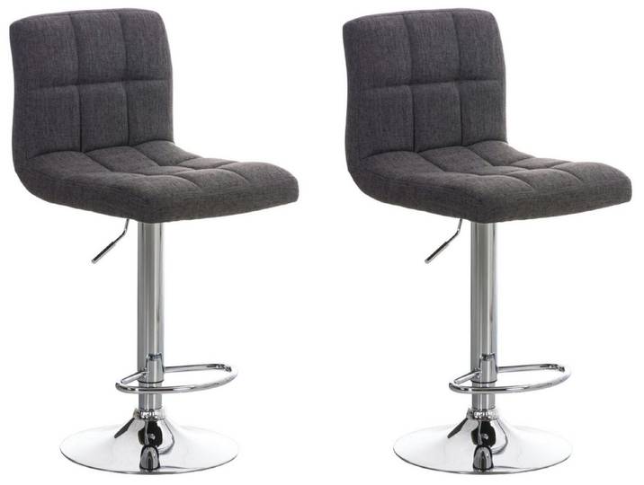CLP Barhocker Peru Stoff (Set, 2er), dreh-&höhenverstellbar, Metall