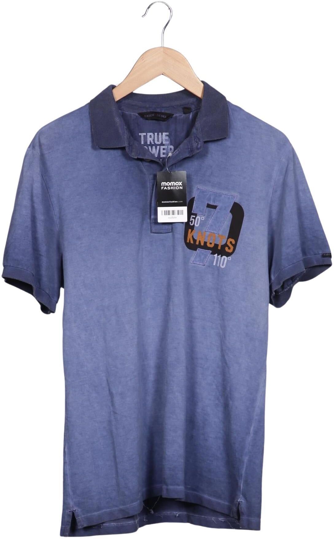 Code Zero Herren Poloshirt, Blau, Gr. L, Baumwolle - Second Hand